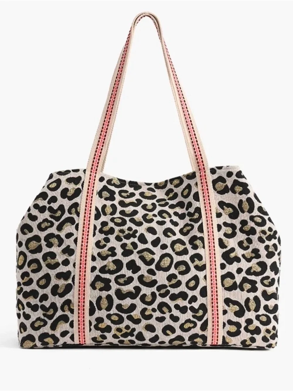 NWT America & Beyond Forestry Leopard Beaded Embellished Tote Bag - Picture 3 of 8